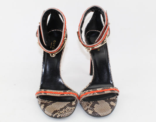 Gucci Ursula Python ankle Sandals