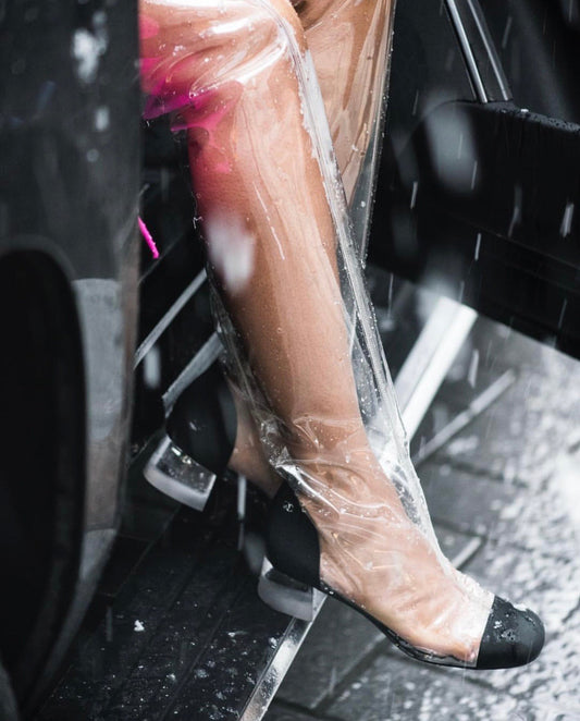 CHANEL CLEAR PVC OVER THE KNEE BOOTS