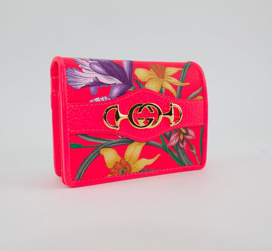 GUCCI ZUMI FLORA CARD CASE WALLET