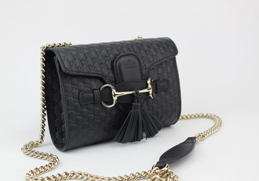 Gucci Emily Guccissima Mini Chain Bag black