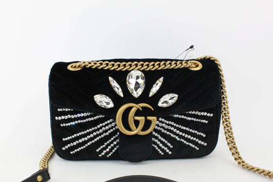 Gucci Marmont Small Crystal Embellished Bag