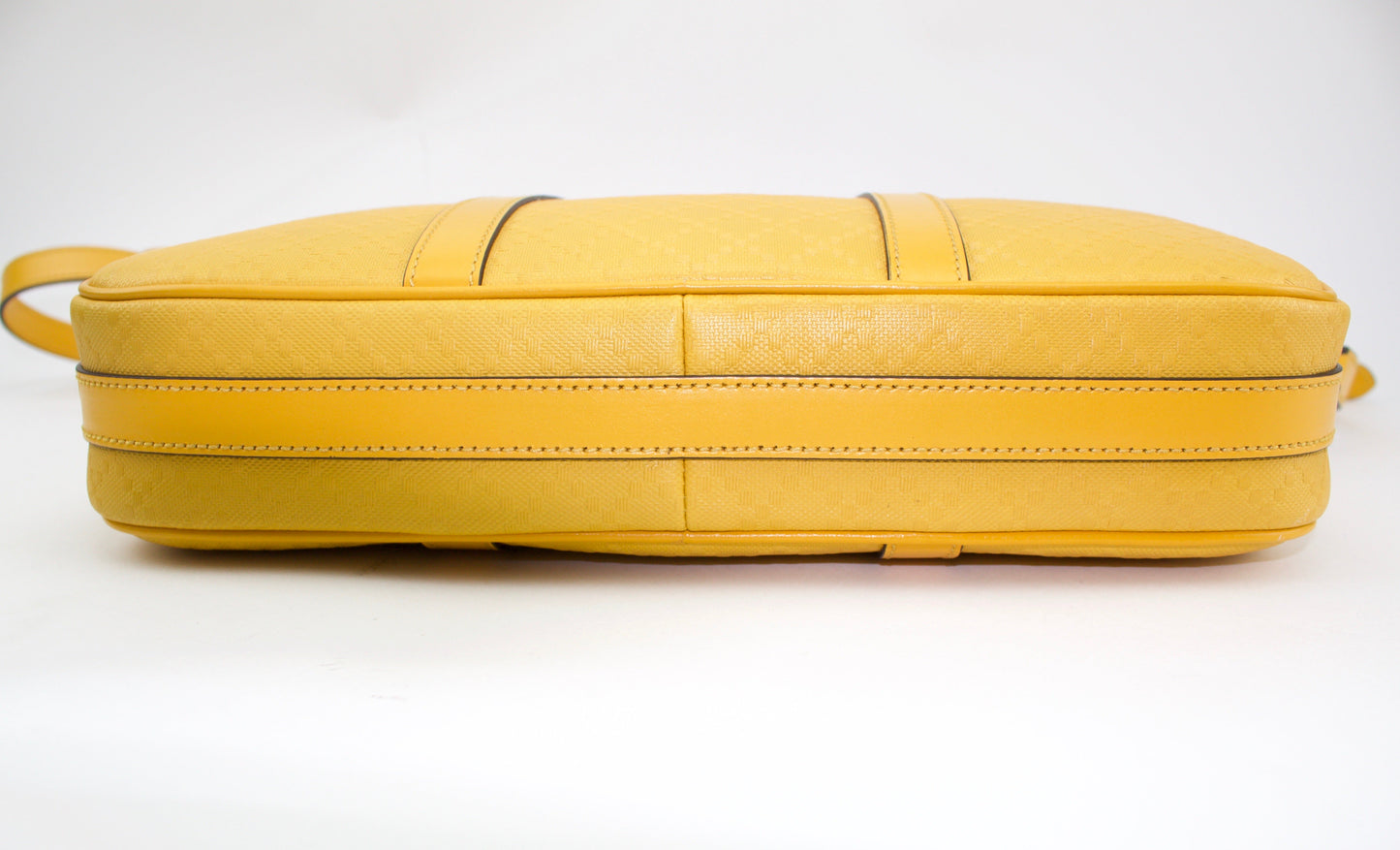 GUCCI YELLOW DIAMANTE TEXTURED LEATHER BRIEFCASE BAG