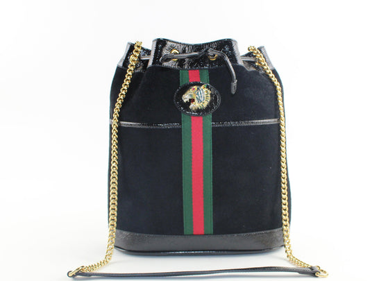 Gucci Rajah Suede Medium Bucket Bag