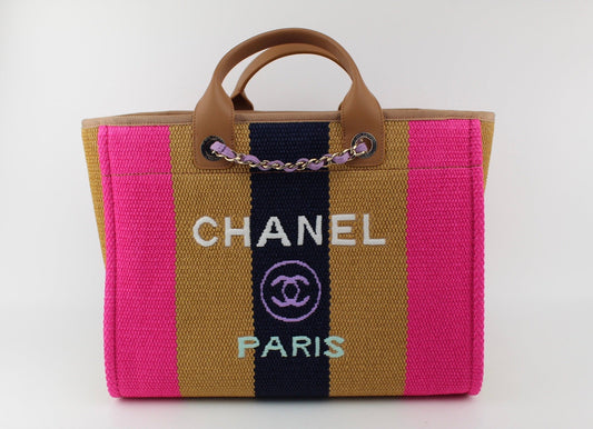 Chanel Viscose Multicolor Deauville Tote
