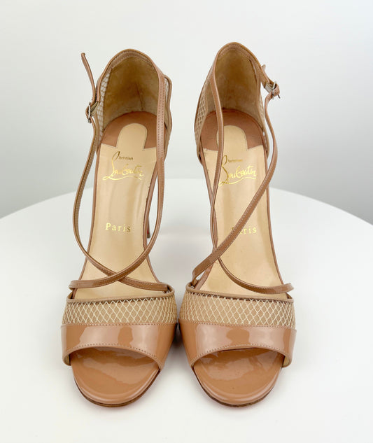 Christian Louboutin Slikova 100 Patent/ Rete Mini Resille/ Kid