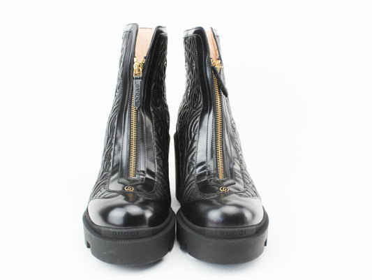 Gucci GG Rhombus Leather Boots