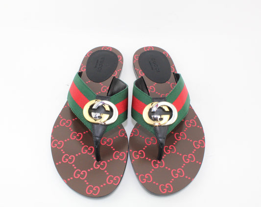 Gucci GG Thong Web Sandal