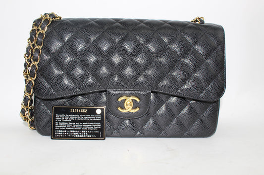 CHANEL CAVIAR DOUBLE FLAP MEDIUM BAG
