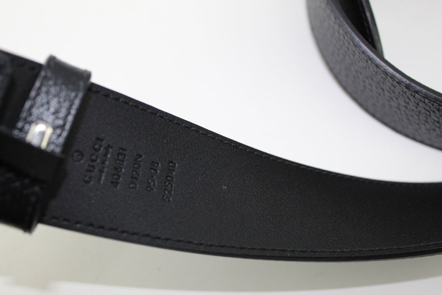 GUCCI LEATHER BELT WITH DOUBLE G BUCKLE SIZE 95/38