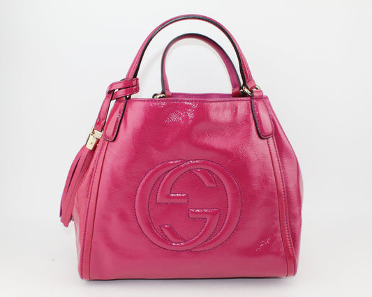 Gucci Soho Patent Shoulder bag Pink