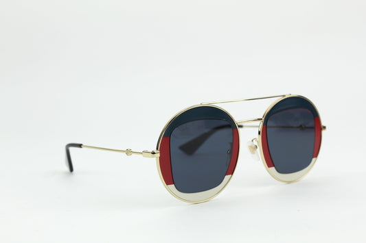 Gucci round red and blue sunglasses