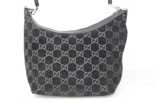 Gucci Bamboo GG Suede shoulder bag