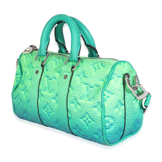 Louis Vuitton Bleu Vert Taurillon Illusion Keepall XS