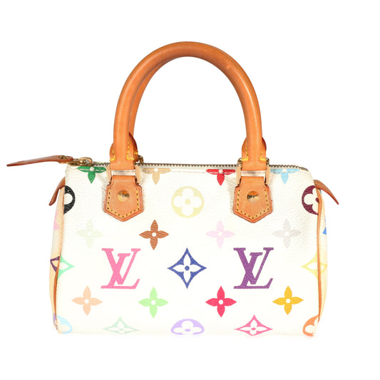 Louis Vuitton Louis Vuitton x Takashi Murakami White Monogram Multicolore Mini Speedy HL Bag