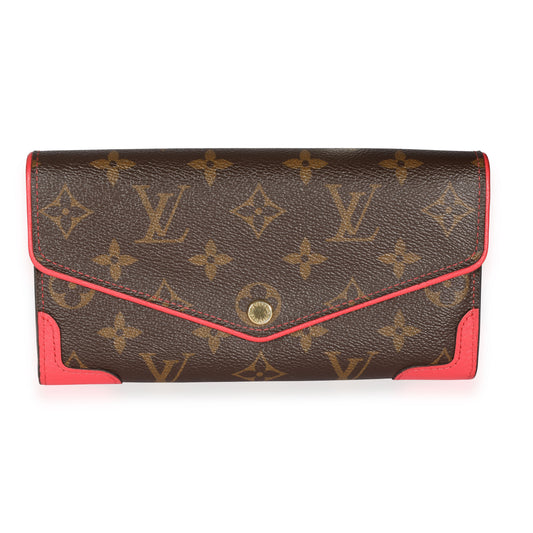 Louis Vuitton Louis Vuitton Poppy Leather & Monogram Canvas  Retiro Sarah Wallet