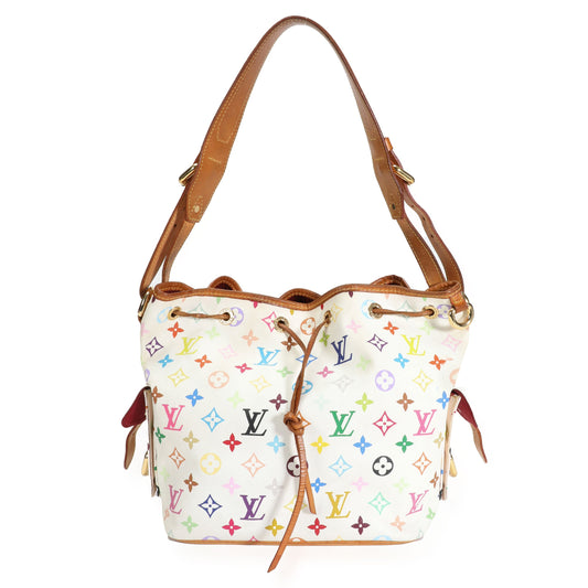 Louis Vuitton Louis Vuitton x Takashi Murakami White Monogram Multicolore Petit Noé Bag