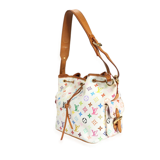 Louis Vuitton Louis Vuitton x Takashi Murakami White Monogram Multicolore Petit Noé Bag