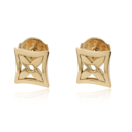 Louis Vuitton Louis Vuitton Monogram Resille Stud Earrings in 18K Yellow Gold