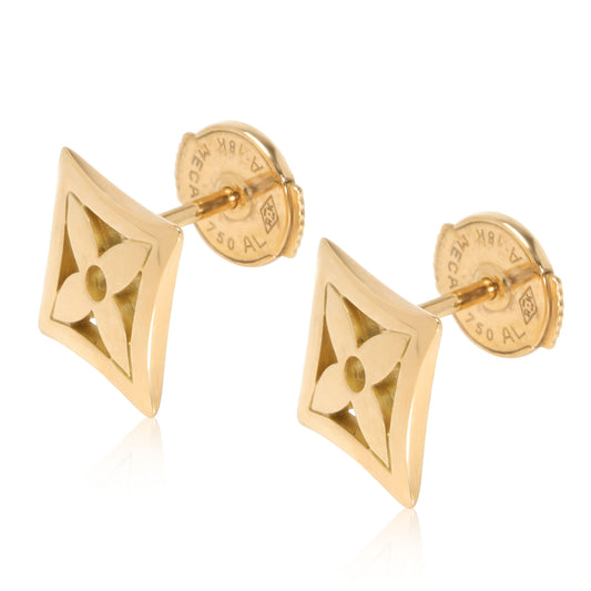 Louis Vuitton Louis Vuitton Monogram Resille Stud Earrings in 18K Yellow Gold