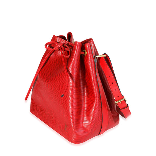 Louis Vuitton Louis Vuitton Red Epi Leather Petit Noé Bag