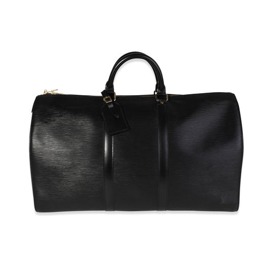 Louis Vuitton Black Epi Leather Keepall 50