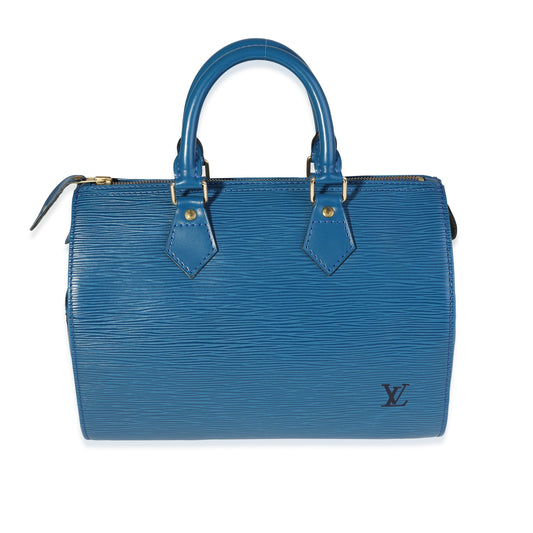 Louis Vuitton Louis Vuitton Toledo Blue Epi Leather Speedy 25