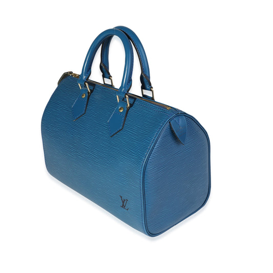 Louis Vuitton Louis Vuitton Toledo Blue Epi Leather Speedy 25