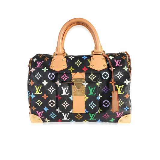 Louis Vuitton Louis Vuitton x Takashi Murakami Black Monogram Multicolore Speedy 30