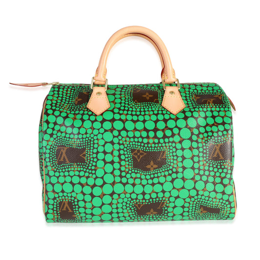 Louis Vuitton Louis Vuitton x Yayoi Kusama Green Infinity Dots Monogram Canvas Speedy 30