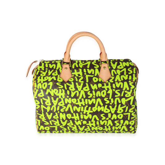 Louis Vuitton Louis Vuitton x Stephen Sprouse Green Graffiti Monogram Canvas Speedy 30
