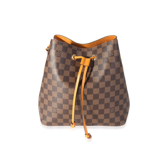 Louis Vuitton Louis Vuitton Safran Yellow Leather & Damier Ebene NéoNoé MM