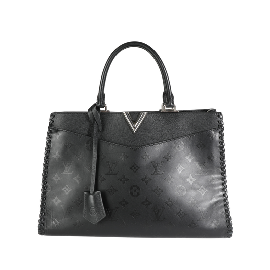 Louis Vuitton Louis Vuitton Black Monogram Leather Very Zipped Tote
