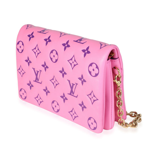 Louis Vuitton Louis Vuitton Pink Puffy Lambskin Pochette Coussin