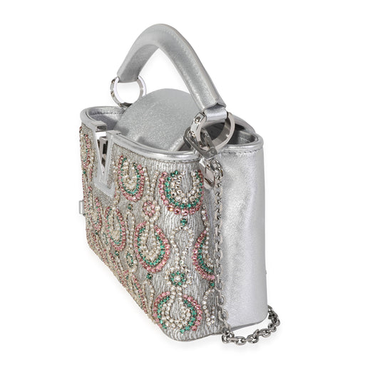 Louis Vuitton Louis Vuitton Silver Metallic Broderies Capucines Mini