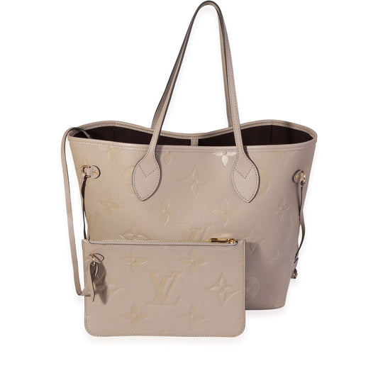 Louis Vuitton Louis Vuitton Tourterelle Monogram Empreinte Giant Neverfull MM