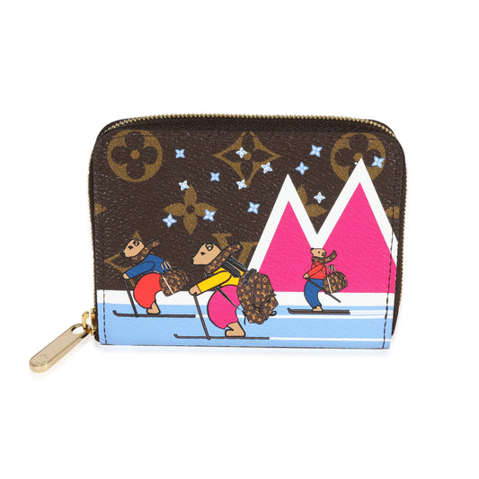Louis Vuitton Christmas Animation Bears Skiing Monogram Canvas Zippy Coin Purse