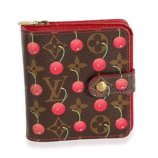 Louis Vuitton Louis Vuitton x Takashi Murakami Monogram Cerises Compact Wallet
