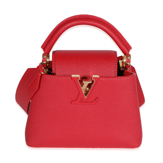 Louis Vuitton Louis Vuitton Scarlet Taurillon Capucines Mini