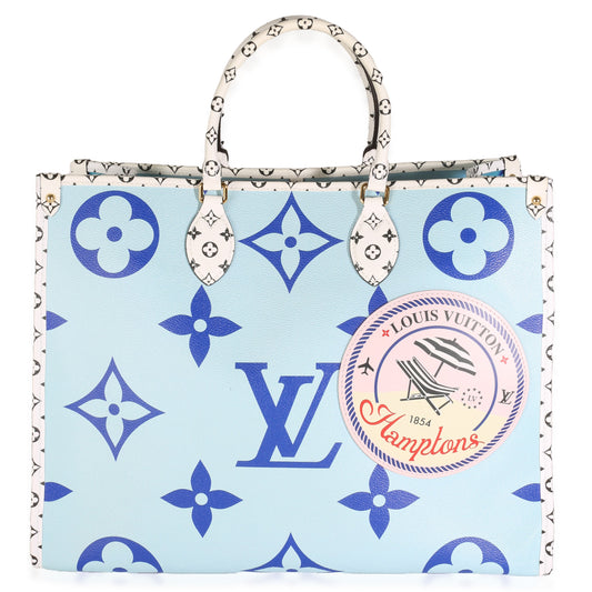 Louis Vuitton Blue Monogram Giant Canvas Hamptons Onthego GM