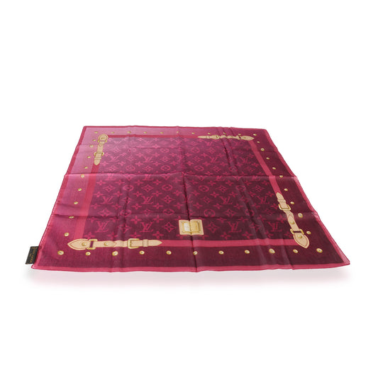 Louis Vuitton Louis Vuitton Pink Cotton Buckle LV Square Scarf