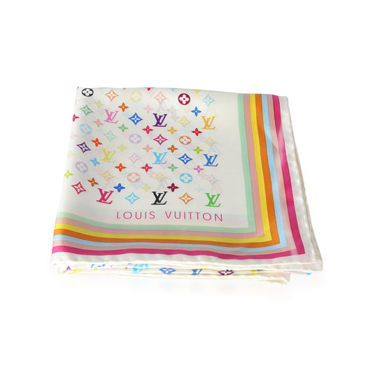 Louis Vuitton Louis Vuitton White & Multicolor Monogram Scarf
