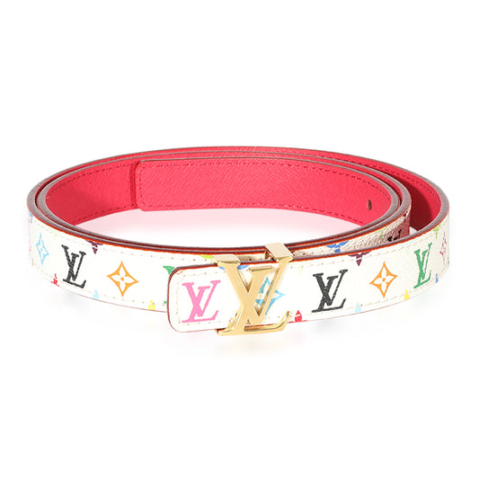 Louis Vuitton Louis Vuitton White & Multicolore Initials 20 Belt