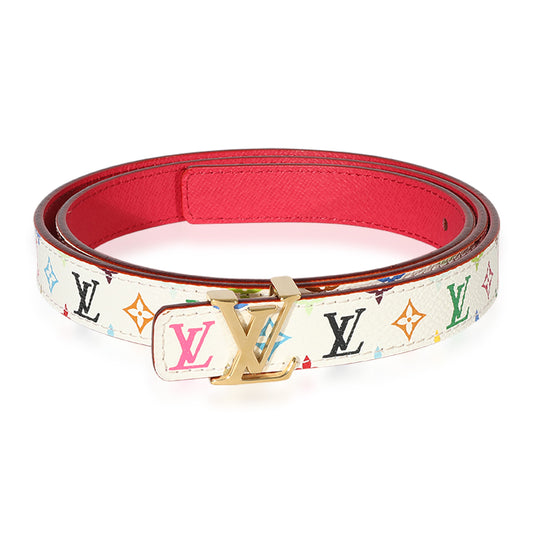 Louis Vuitton Louis Vuitton White & Multicolore Initials 20 Belt
