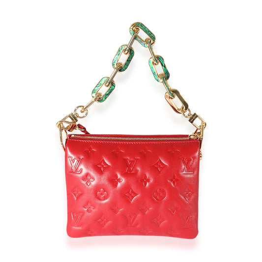 Louis Vuitton Louis Vuitton Red Lambskin Coussin BB H27
