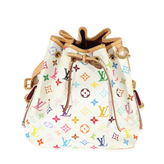 Louis Vuitton Louis Vuitton x Takashi Murakami White Multicolore Canvas Petit Noé