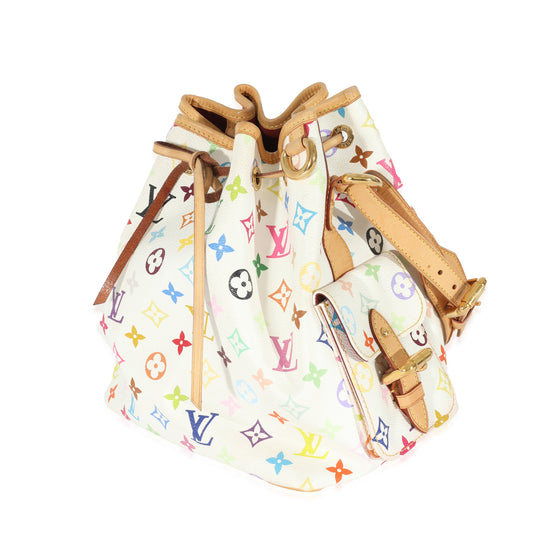 Louis Vuitton Louis Vuitton x Takashi Murakami White Multicolore Canvas Petit Noé