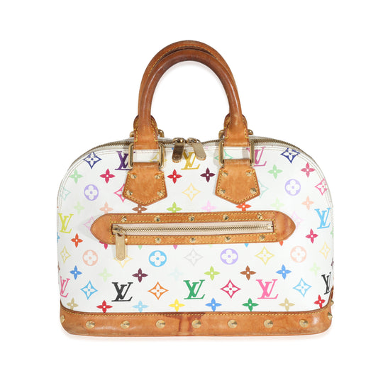 Louis Vuitton Louis Vuitton x Takashi Murakami White Monogram Multicolore Canvas Alma PM