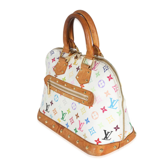 Louis Vuitton Louis Vuitton x Takashi Murakami White Monogram Multicolore Canvas Alma PM
