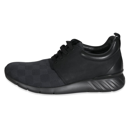 Louis Vuitton Black Damier Nylon Nubuck Fastlane Sneakers