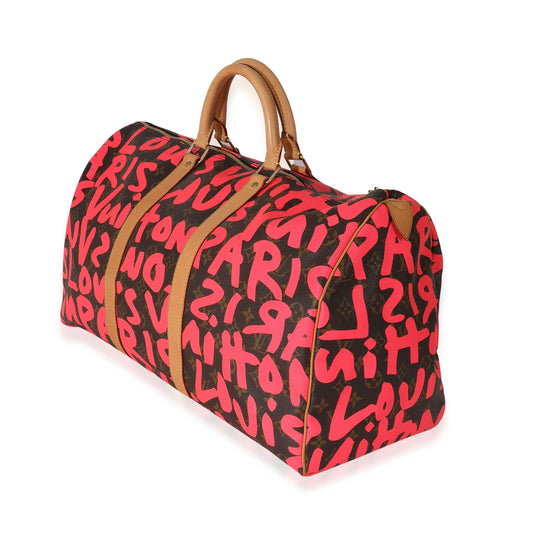 Louis Vuitton Louis Vuitton x Stephen Sprouse Pink Monogram Graffiti Keepall 50